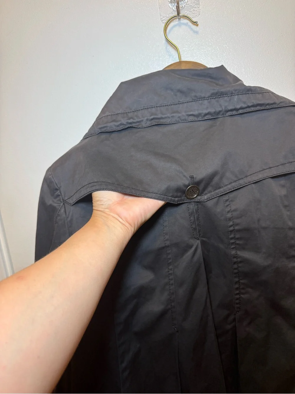 Women’s Cole Haan Dark Brown Purple Hooded Water Resistant Utility Jacket